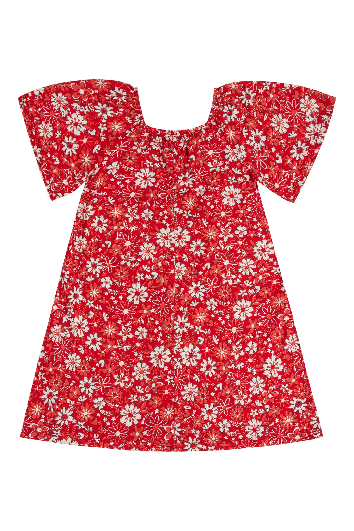 red flowers jersey dress