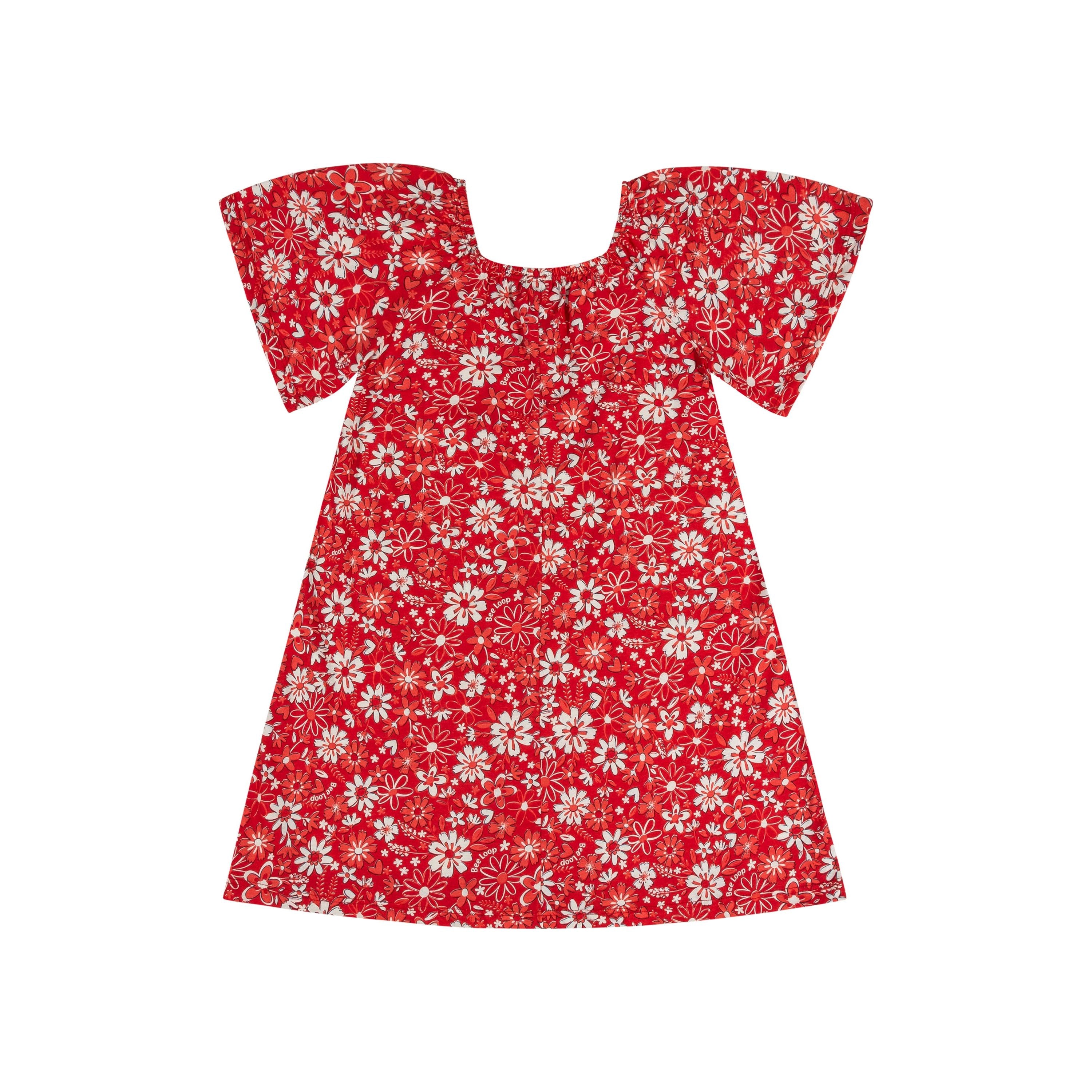 Red Flowers jersey dress PEEK A BOO