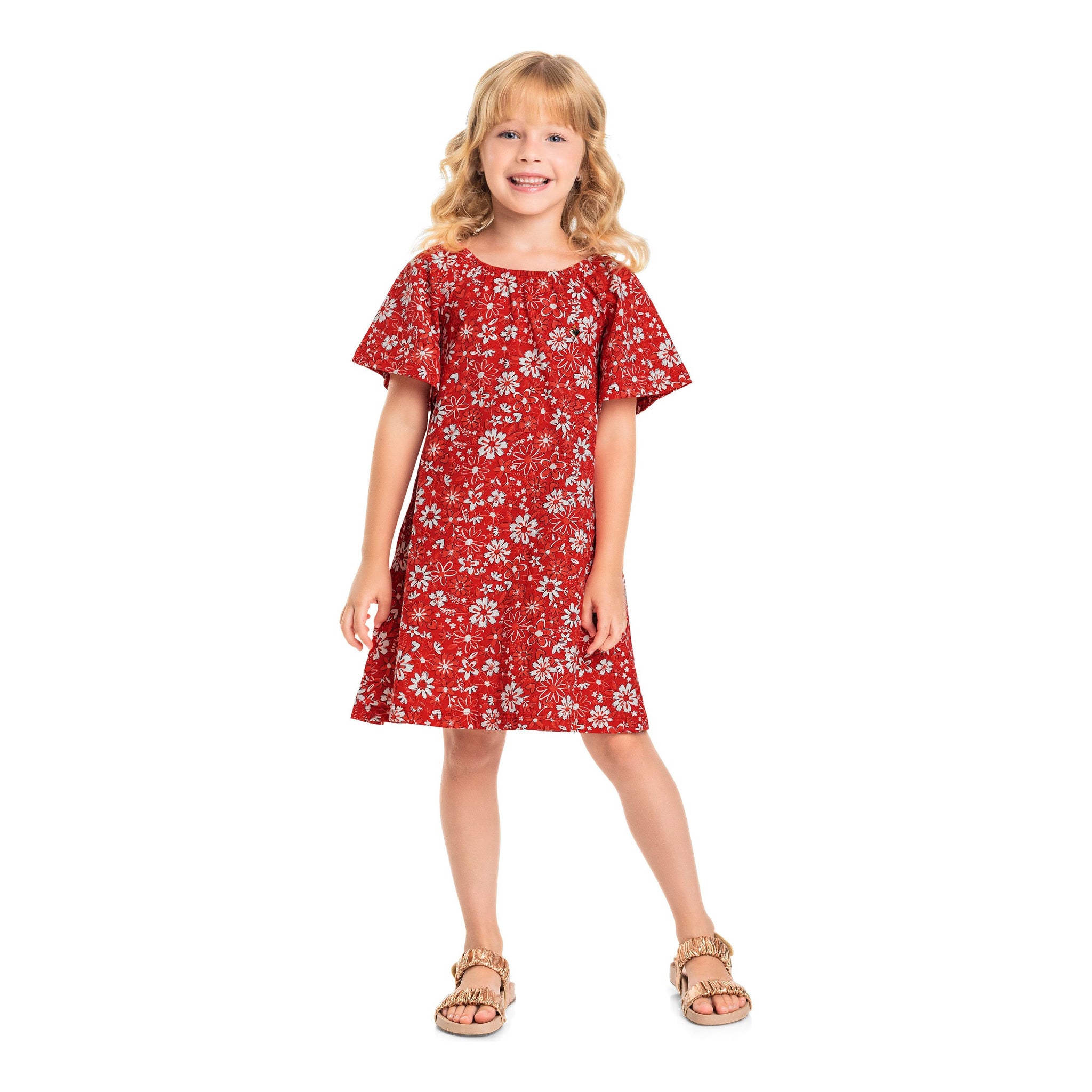 Red Flowers jersey dress PEEK A BOO