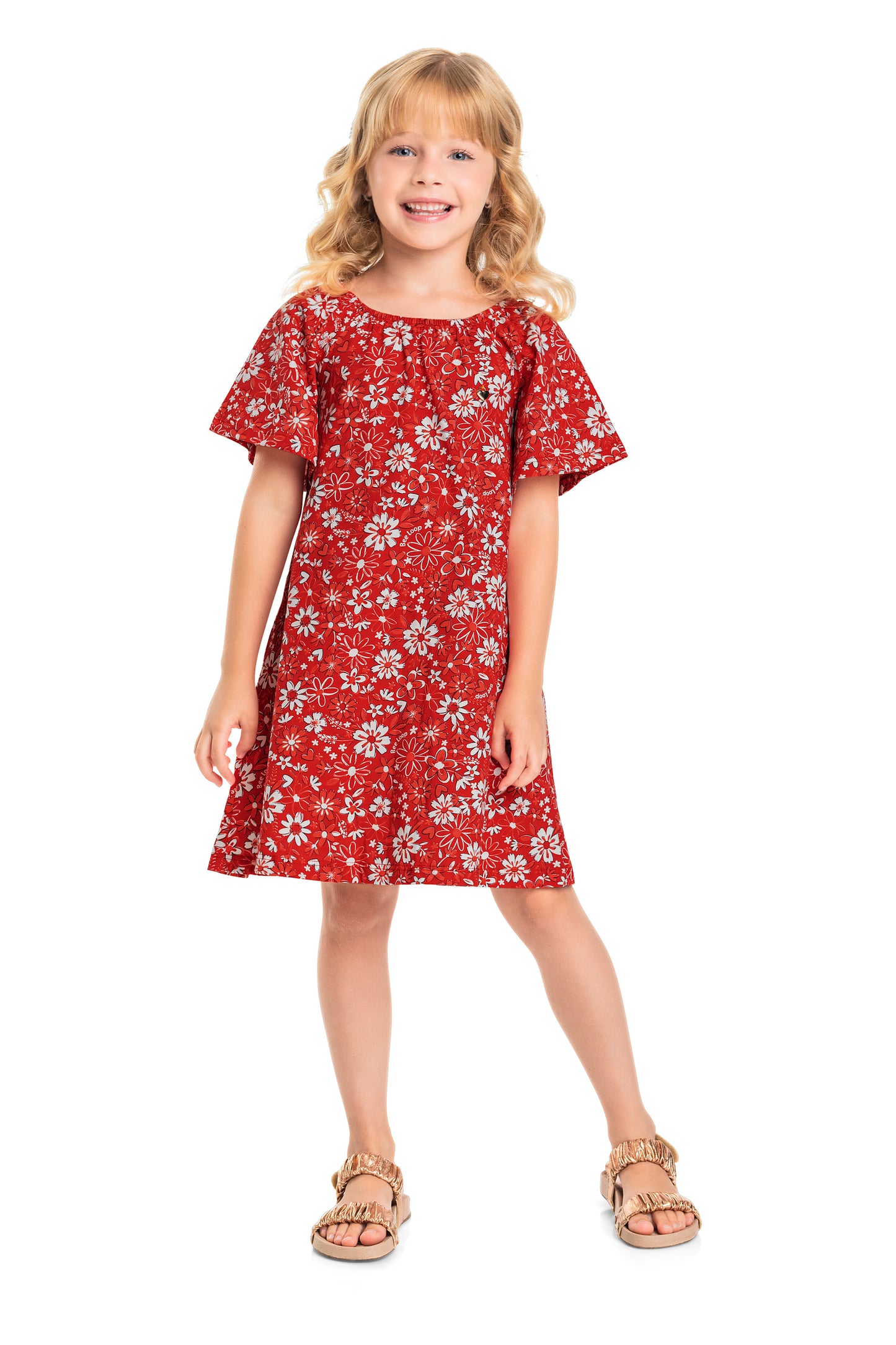 red flowers jersey dress