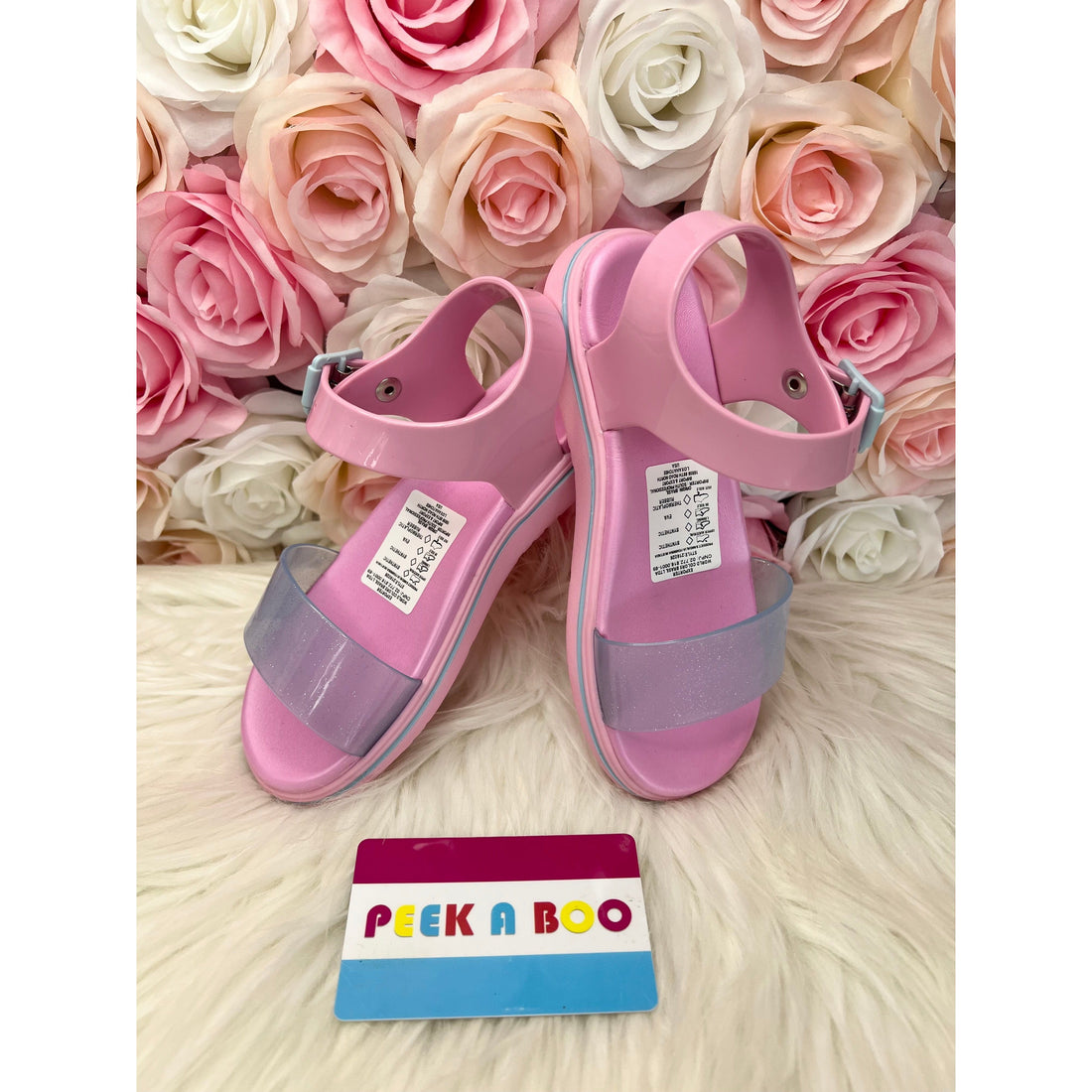 Clear Glitter Pink PEEK A BOO