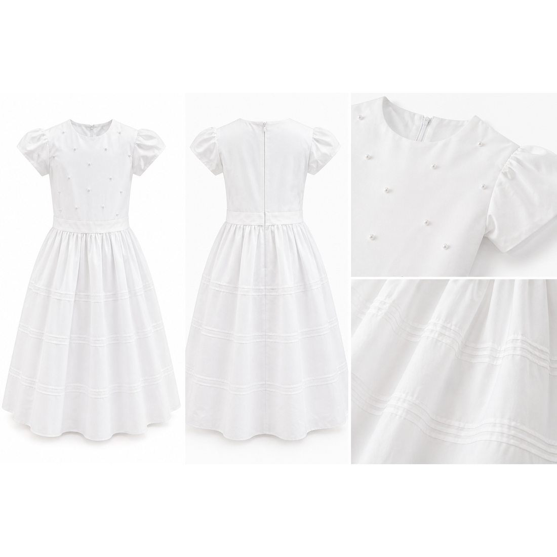 White Pearl First Communion Dress PEEK A BOO