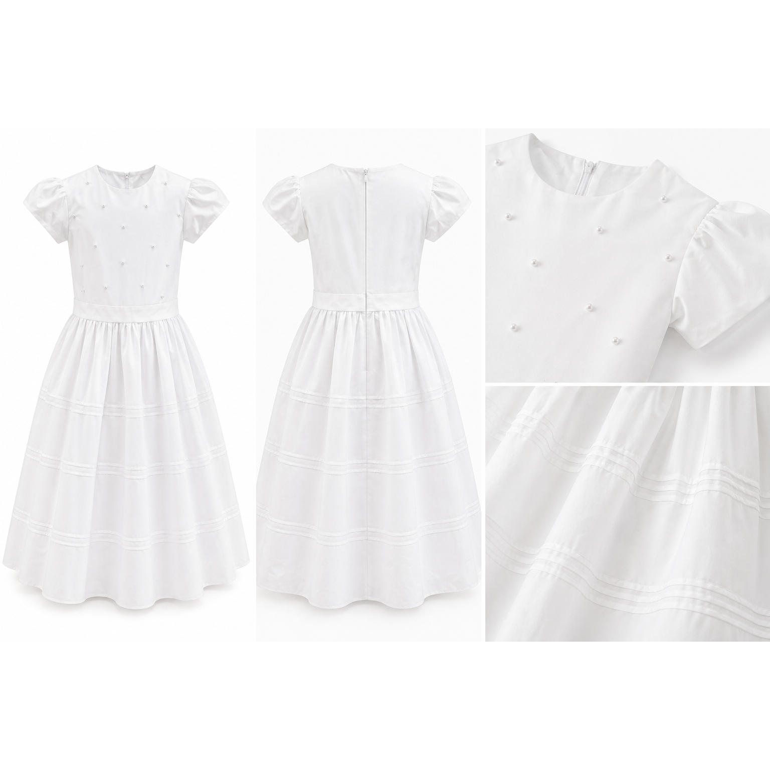White Pearl First Communion Dress PEEK A BOO