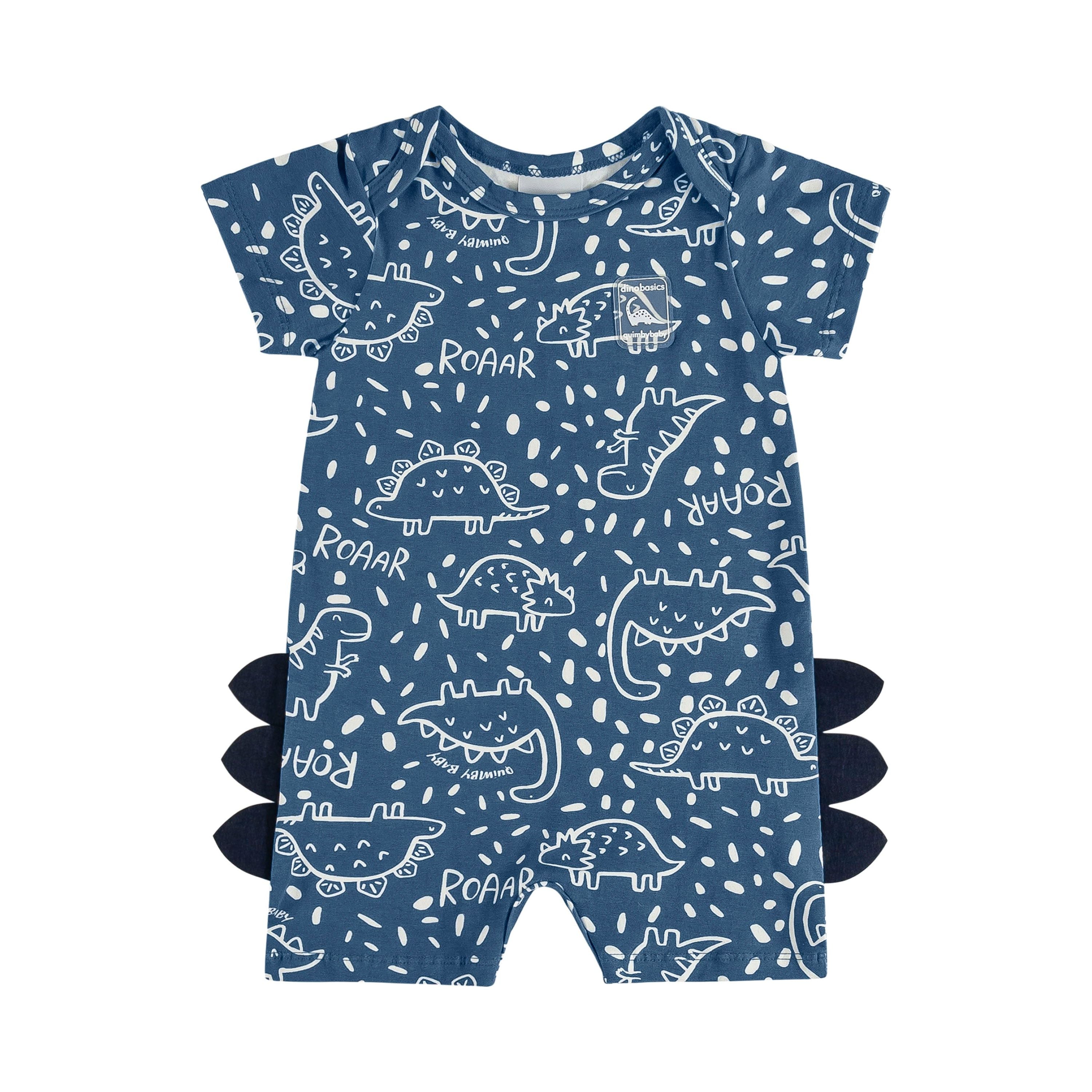 Blue Dino Romper PEEK A BOO