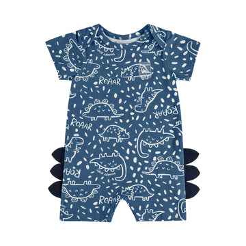 Blue Dino Romper PEEK A BOO