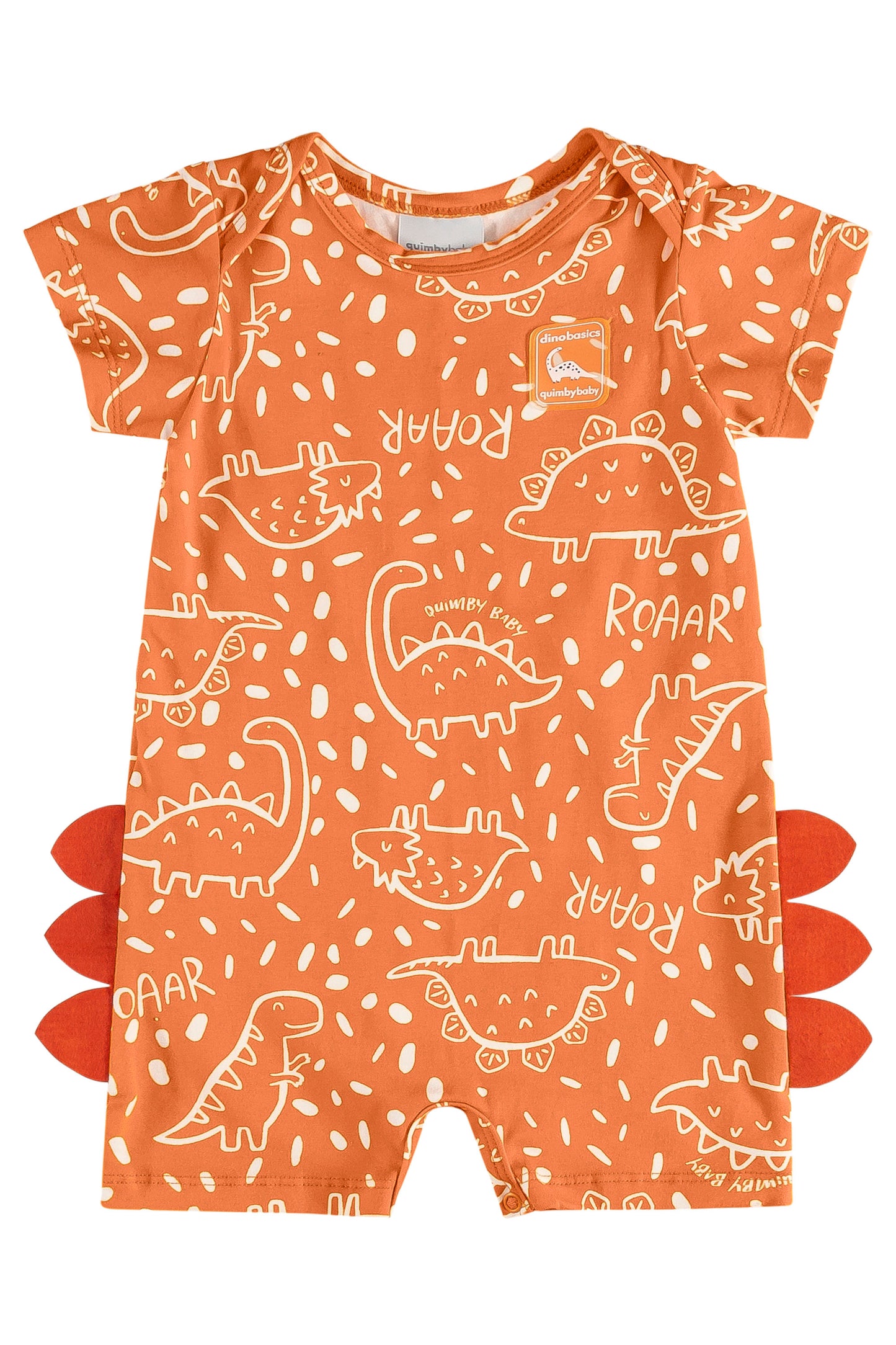 orange dino romper