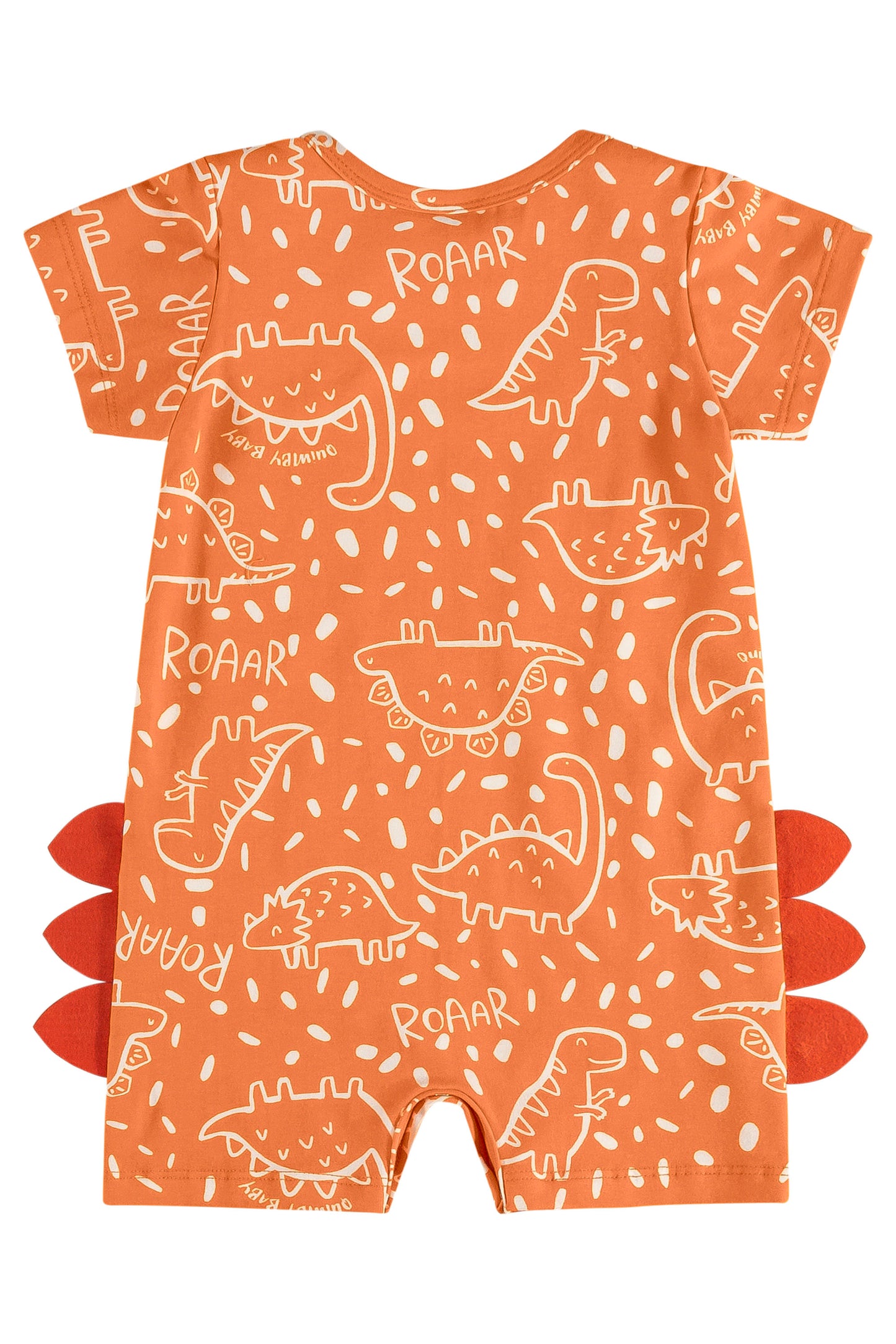 orange dino romper