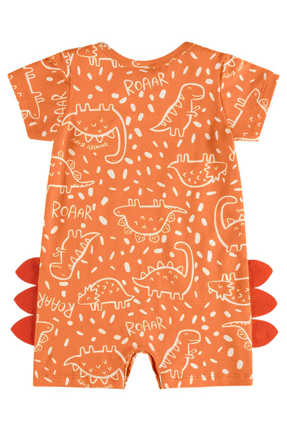 Orange Dino Romper