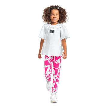 Set pink heart leggings PEEK A BOO