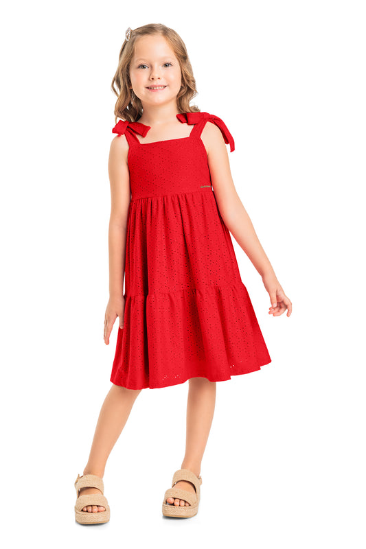 Red Girls Laise Dress