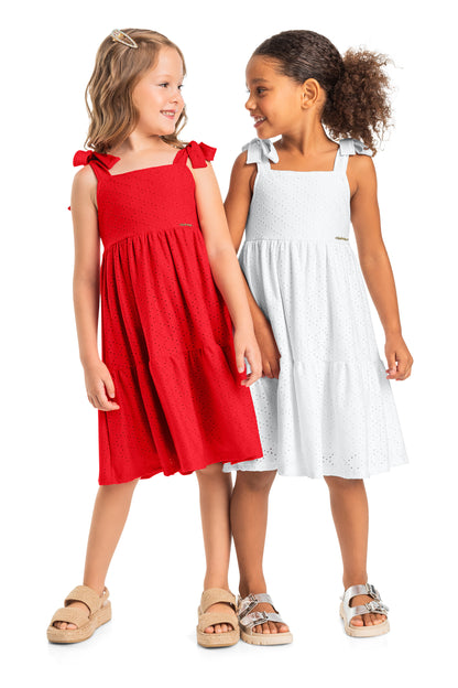 Red Girls Laise Dress