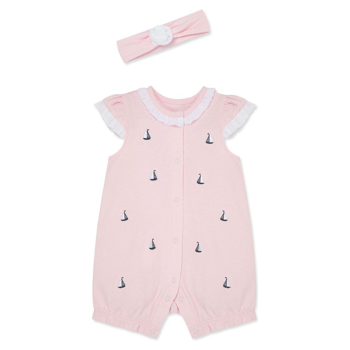 Pink Sailboat Romper & Headband PEEK A BOO