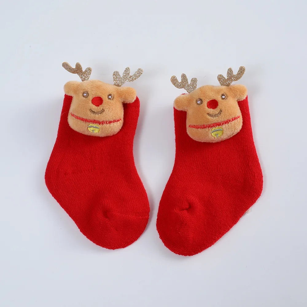 Christmas Baby Socks PEEK A BOO