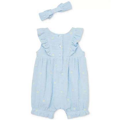 Cotton Gauze Daisy Romper & Headband