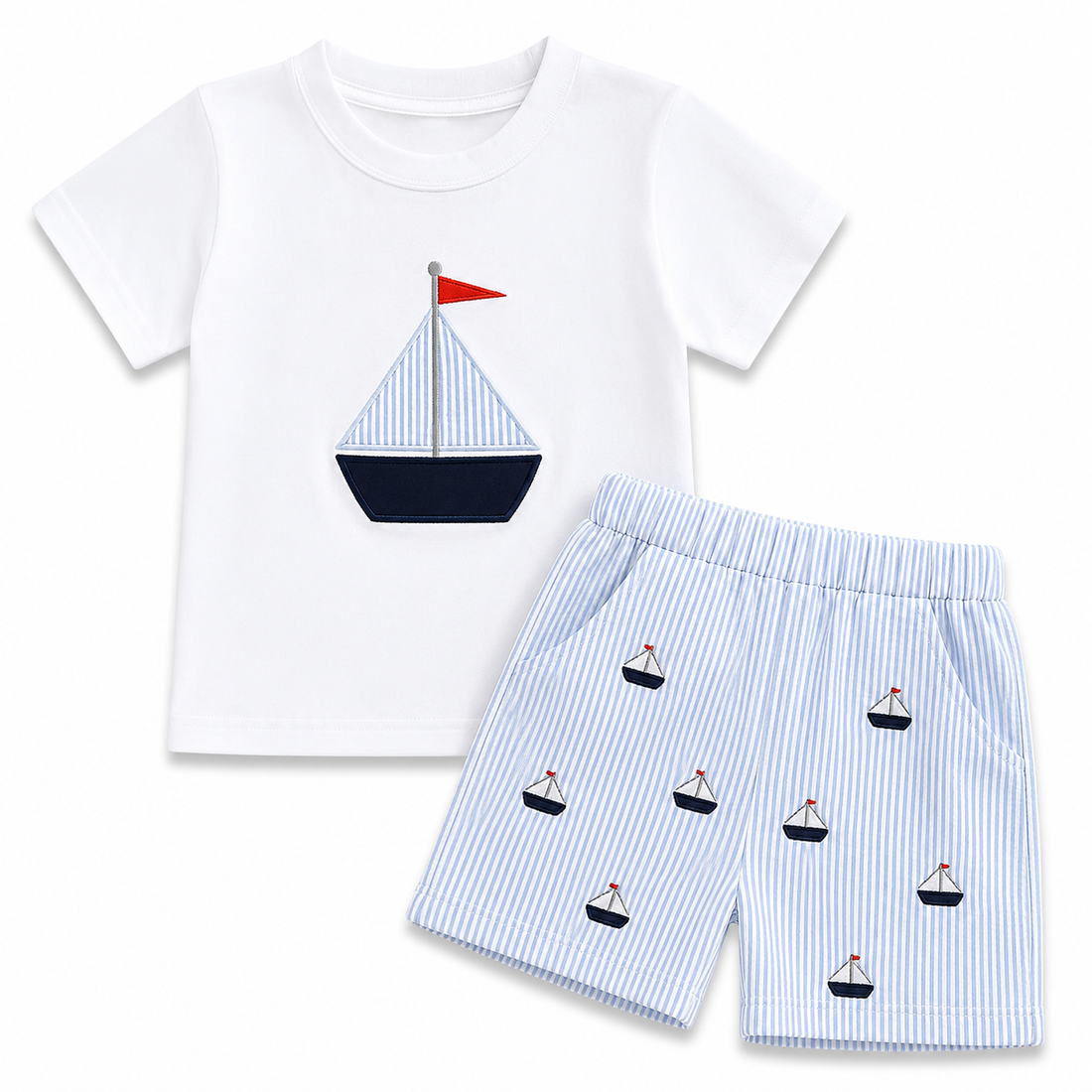 Blue Sailboat Set Peek A Boo