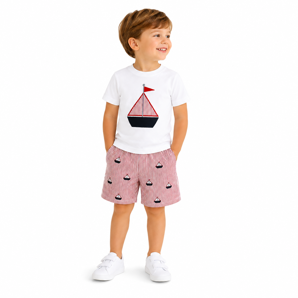 Red Sailboat Set PEEK A BOO