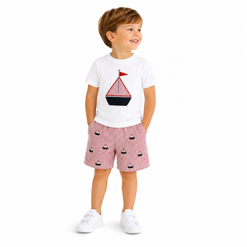 Red Sailboat Set PEEK A BOO