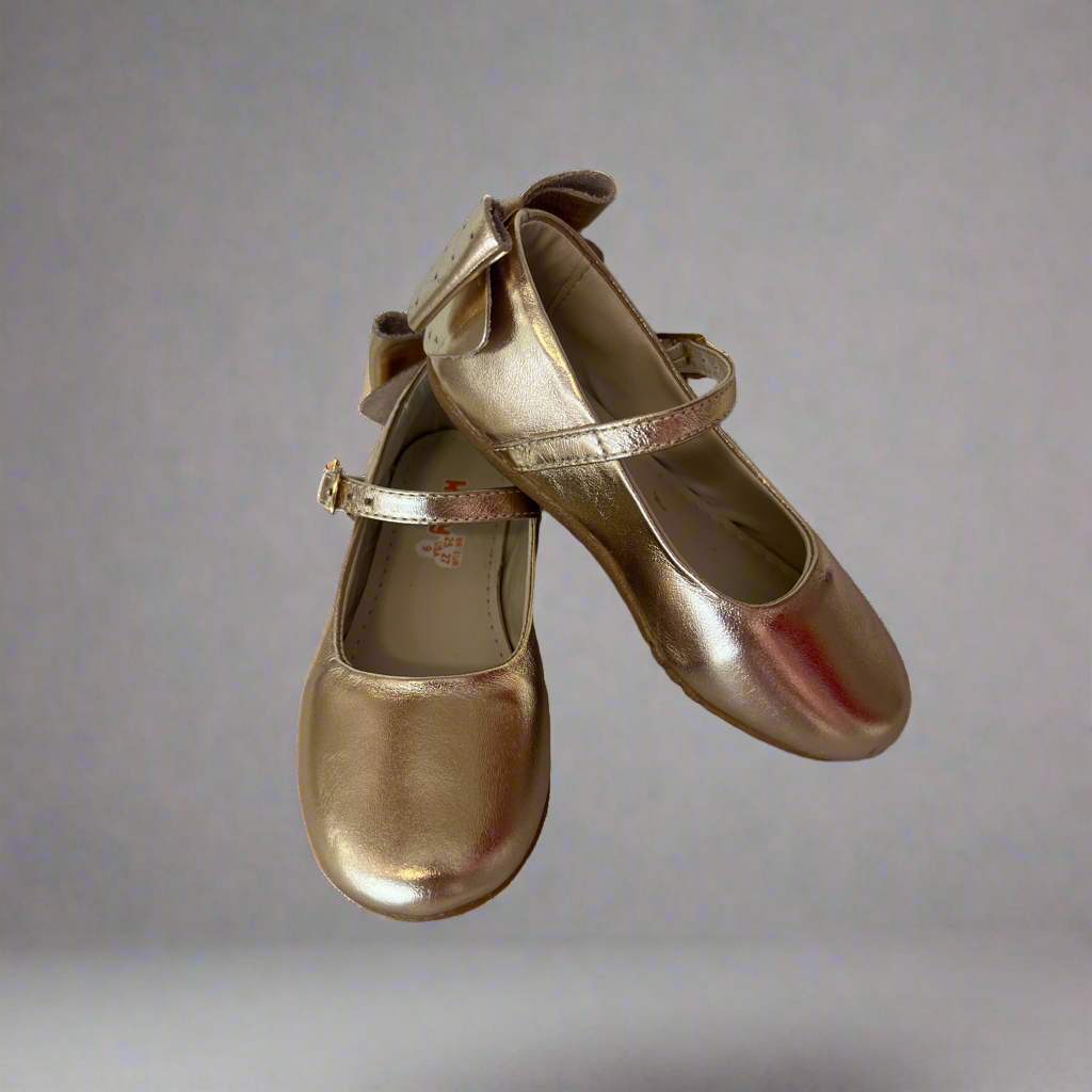 Bow Leather Ballerina PEEK A BOO