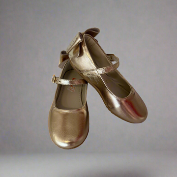 Bow Leather Ballerina PEEK A BOO