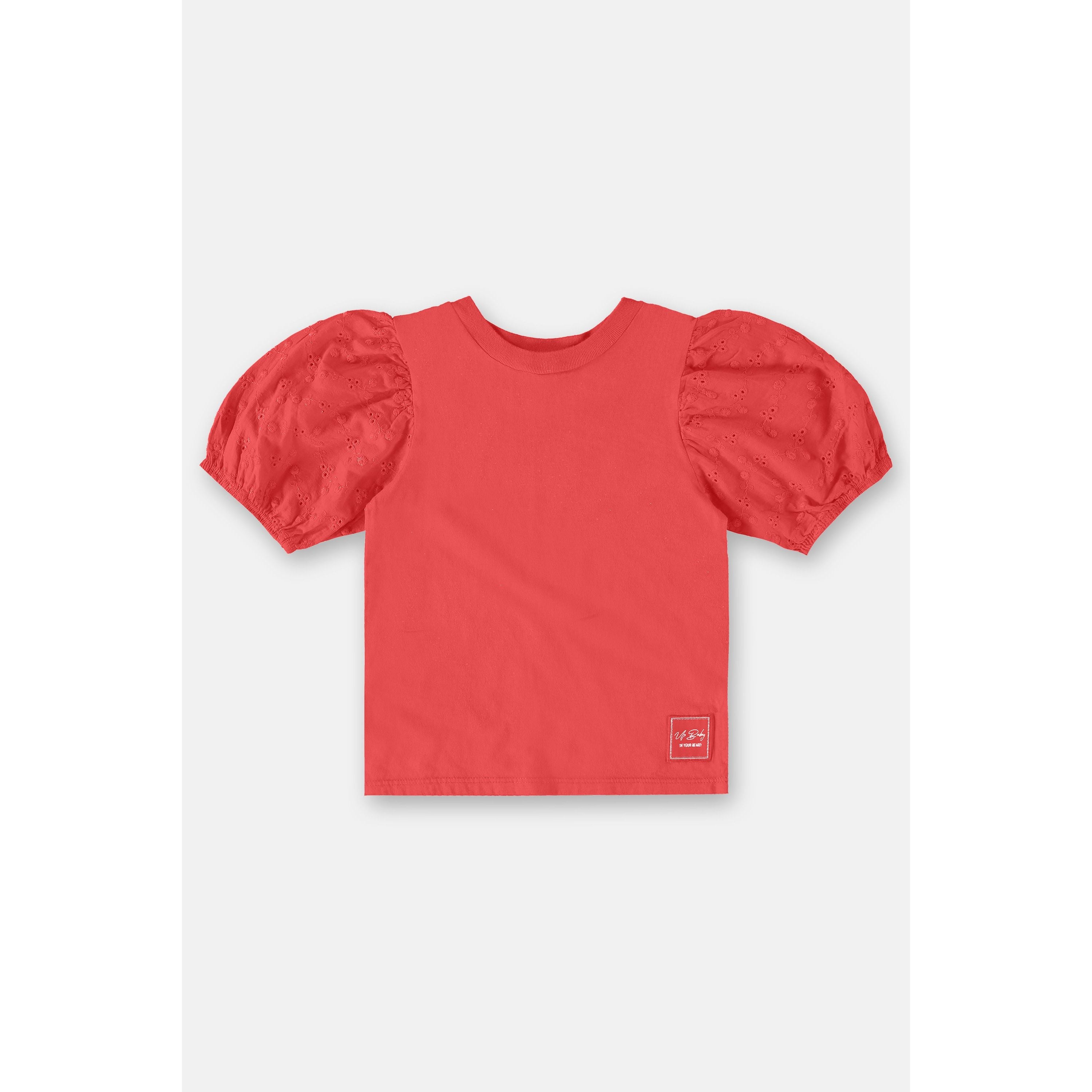 Red laise blouse PEEK A BOO