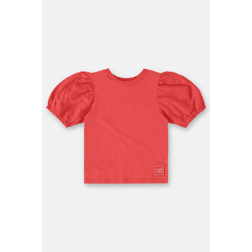 Red laise blouse PEEK A BOO