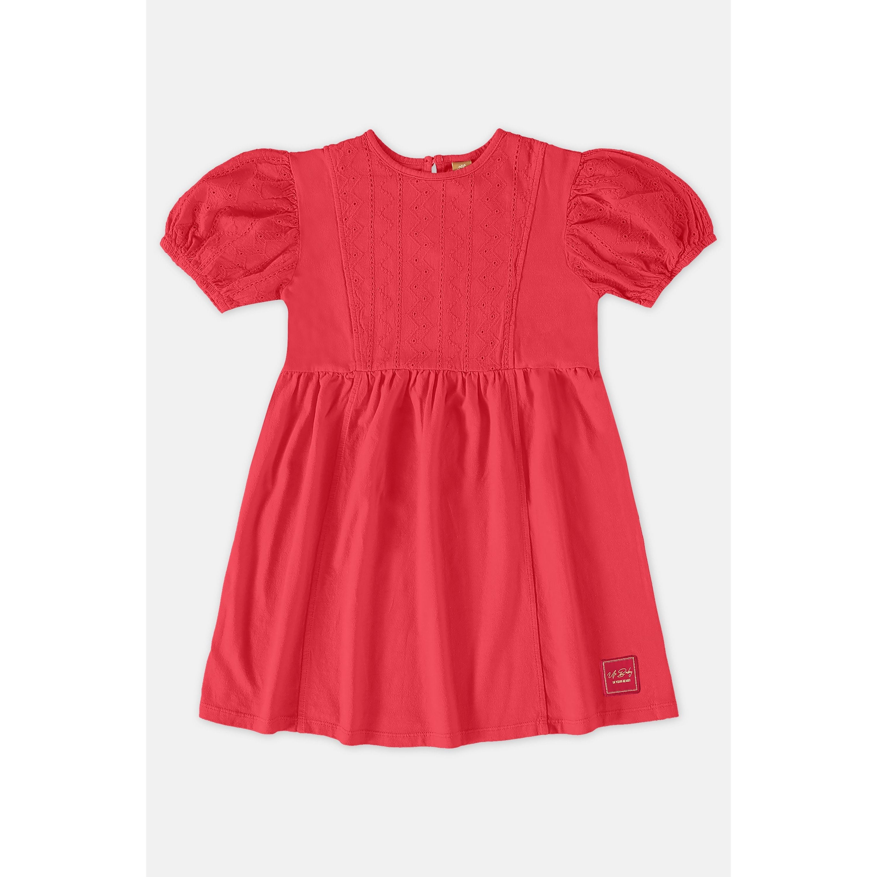 Red laise knit dress PEEK A BOO