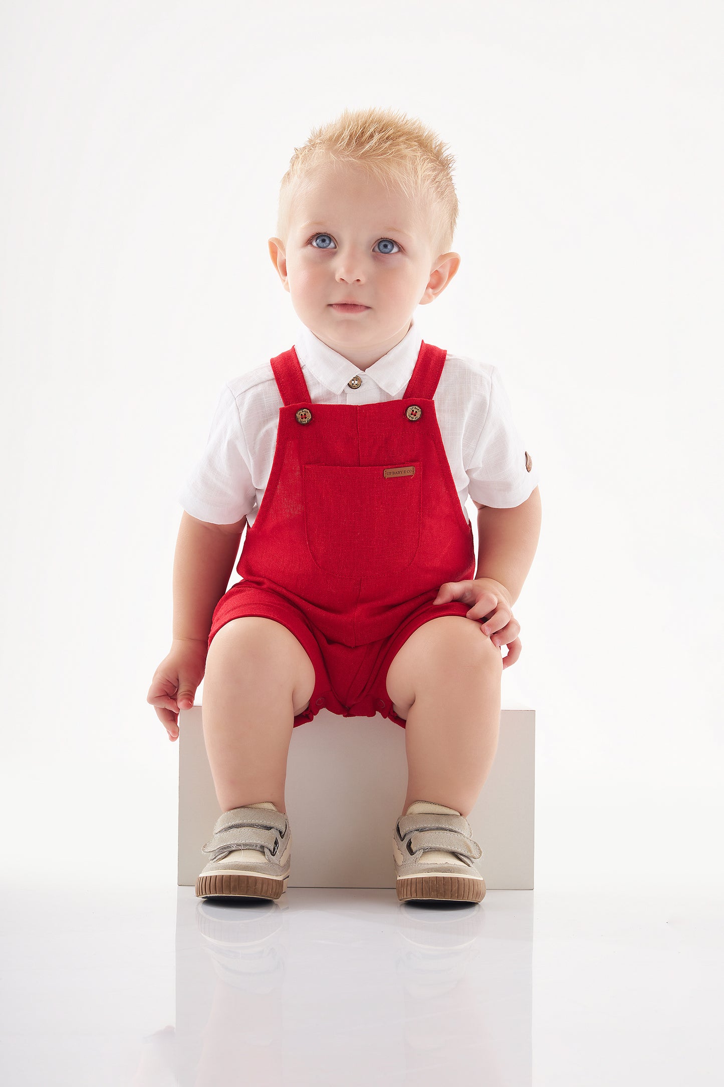 boys set - linen overalls