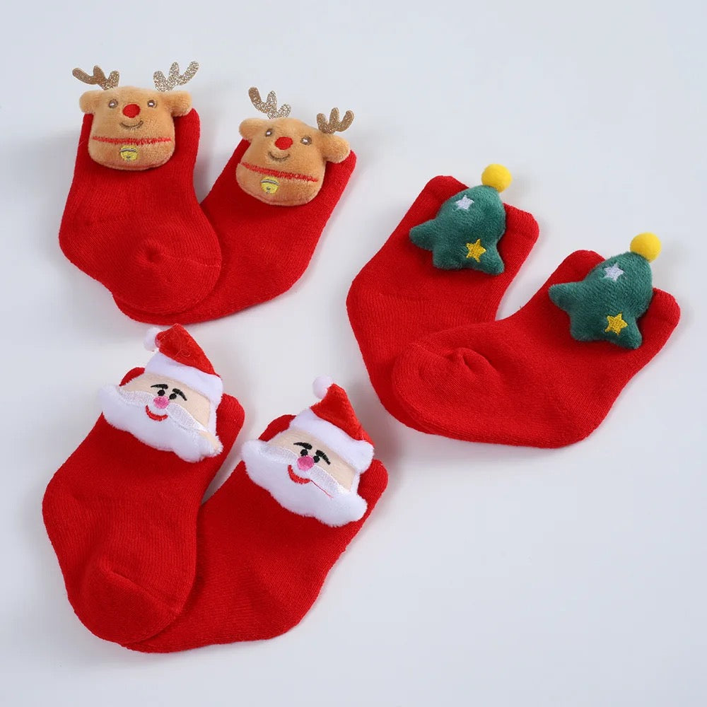 Christmas Baby Socks PEEK A BOO