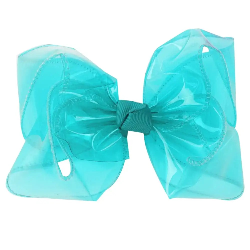 5'' swim pool hair bows hairclip kids jelly bow