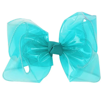 5'' Swim Pool Hair Bows Hairclip Kids Jelly Bow