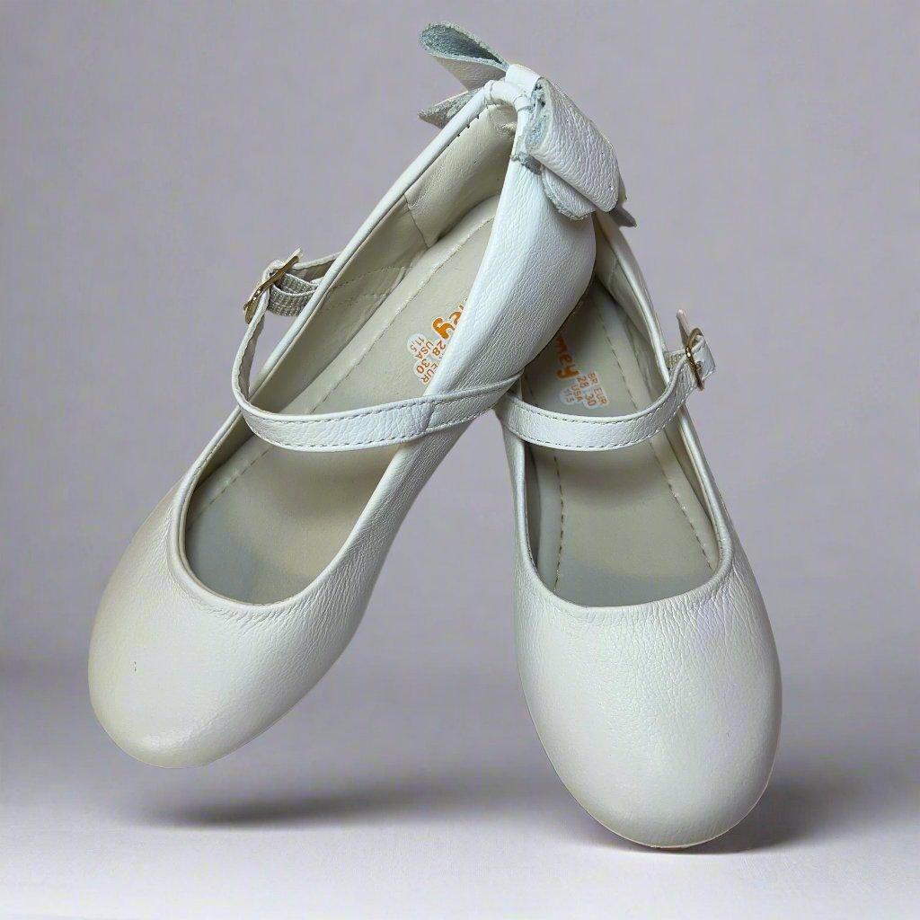 Bow Leather Ballerina PEEK A BOO