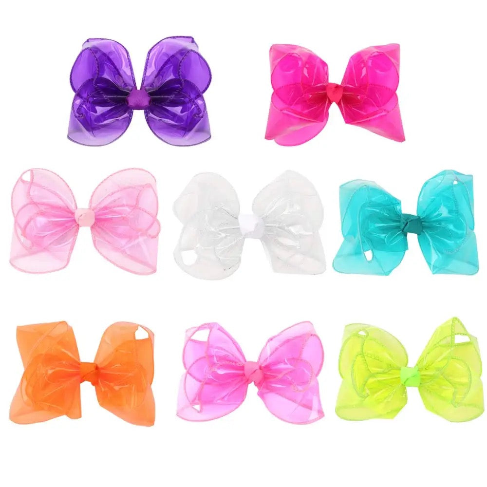 5'' swim pool hair bows hairclip kids jelly bow