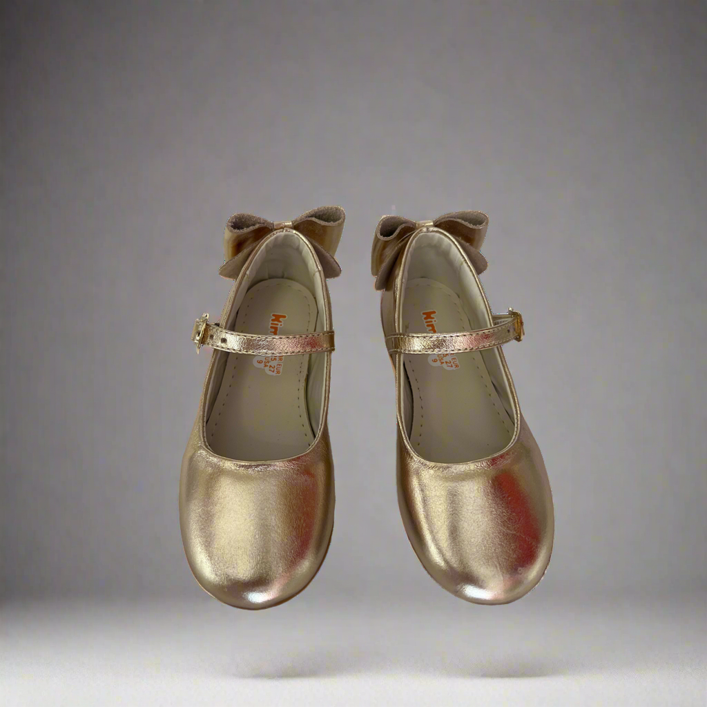 Bow Leather Ballerina PEEK A BOO