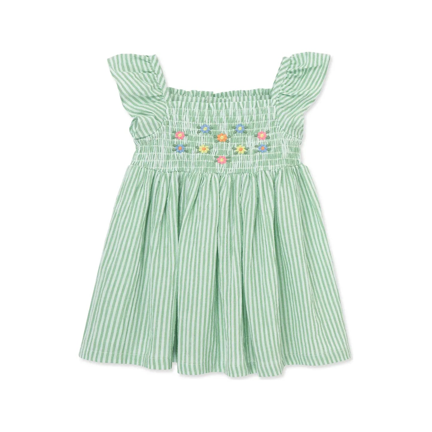 green embroidered sundress with panty
