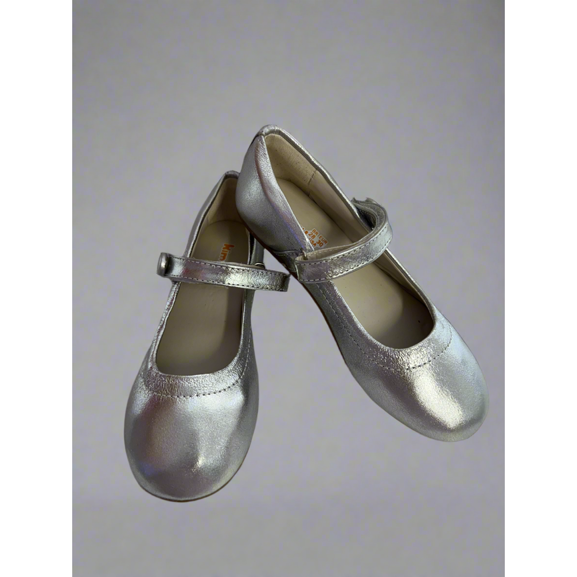 Silver  Leather Ballerina PEEK A BOO