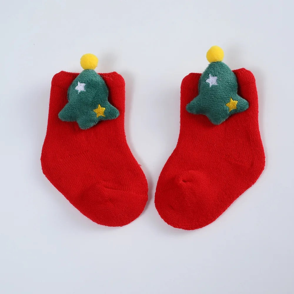 Christmas Baby Socks PEEK A BOO