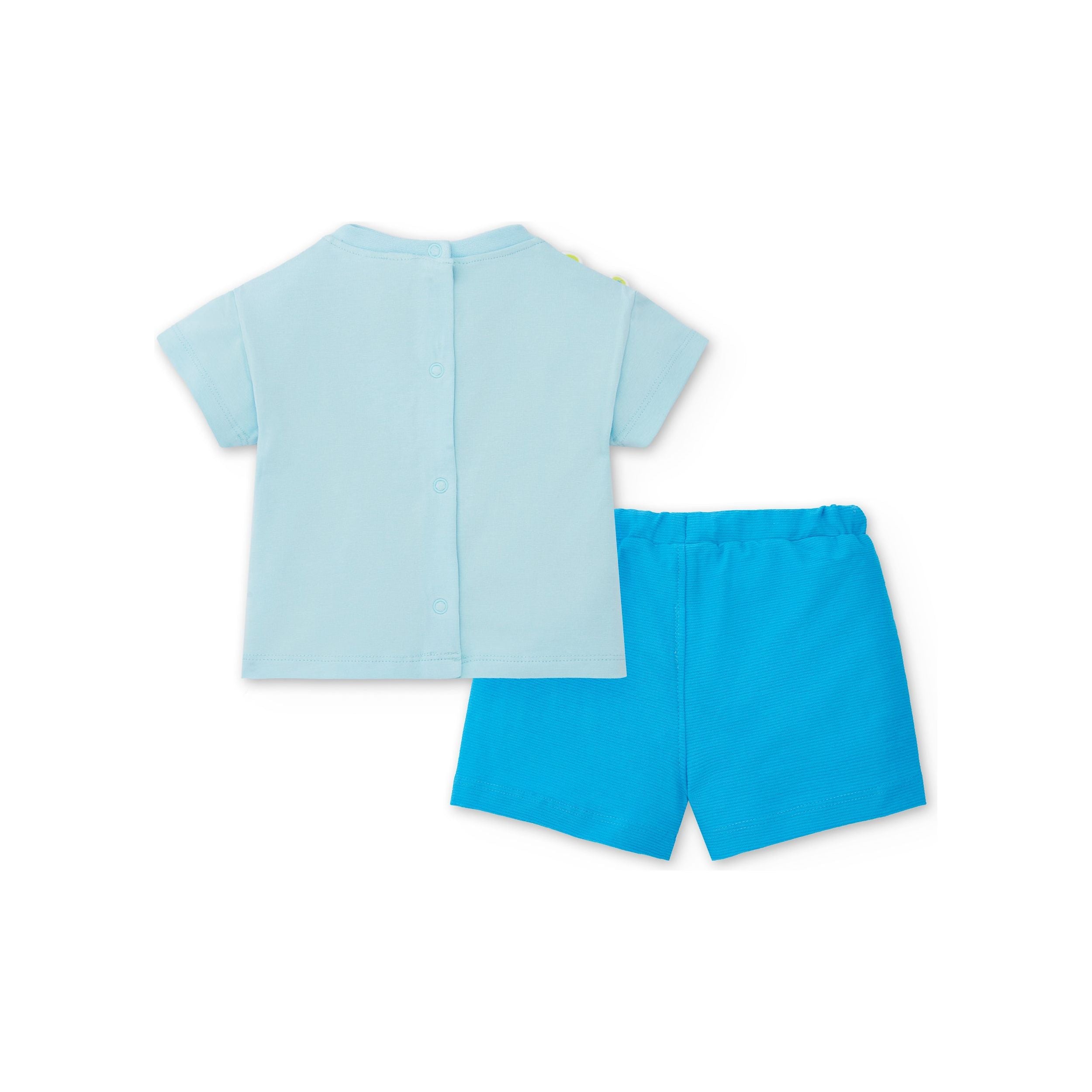 Blue knit set for boy Water Lilies collection PEEK A BOO