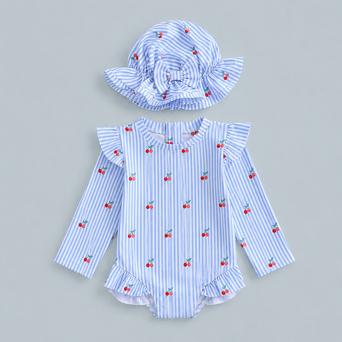Cherry Rash Guard Set Peek A Boo