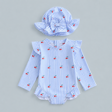 Cherry Rash Guard Set Peek A Boo