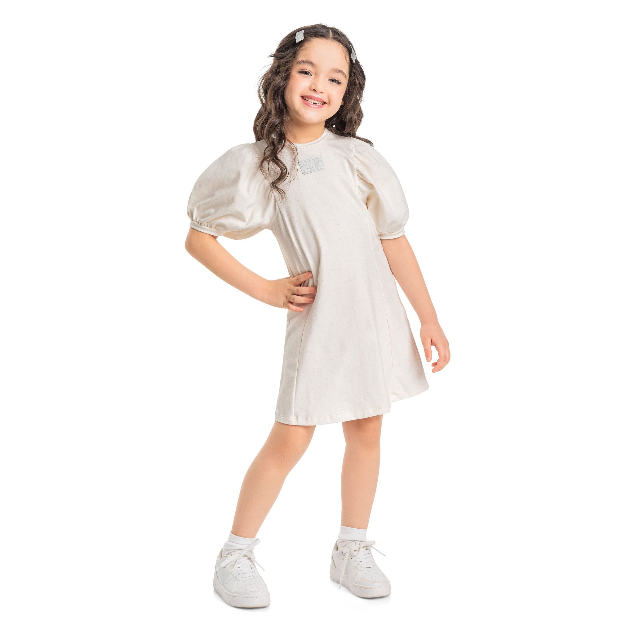 Ivory Shimmery Dress PEEK A BOO