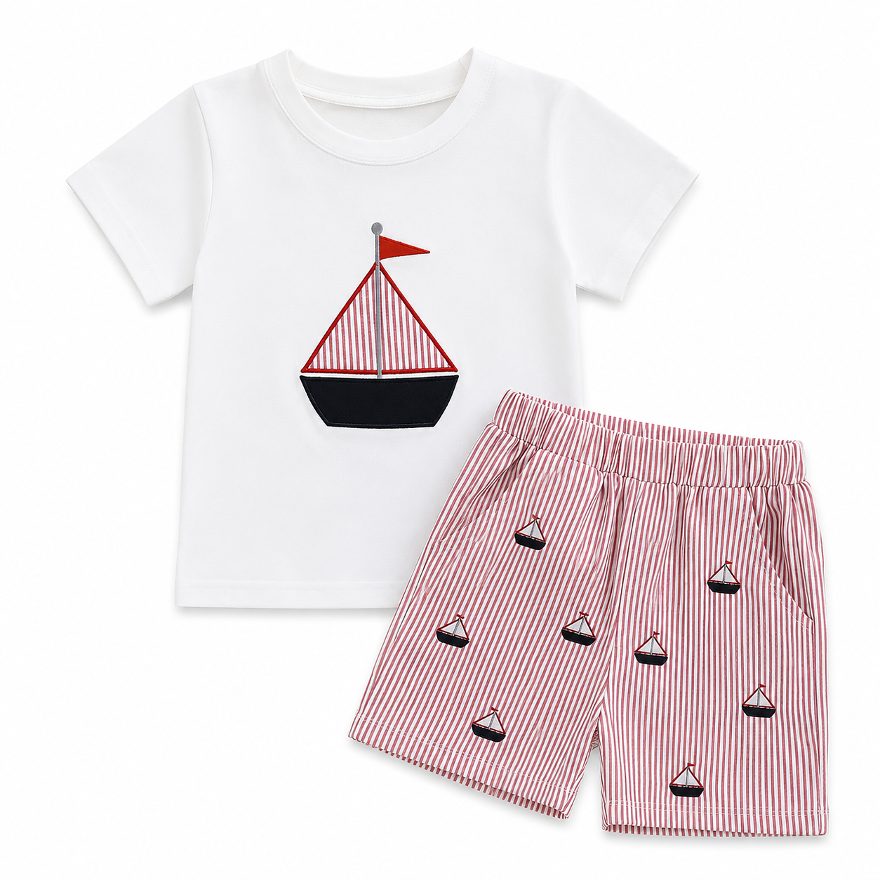 Red Sailboat Set PEEK A BOO