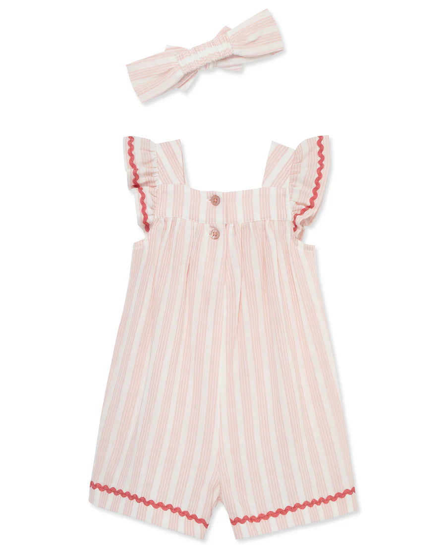 stripe gauze romper