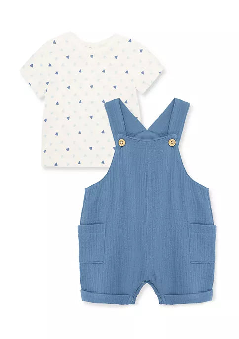 baby boys geometric gauze shortall set