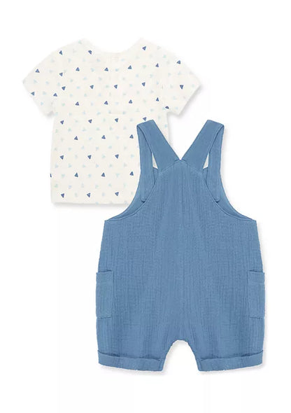 Baby Boys Geometric Gauze Shortall Set