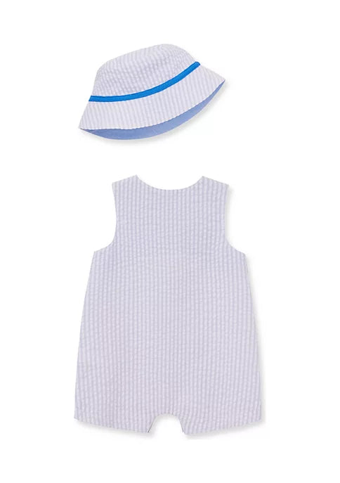 whales sunsuit and hat