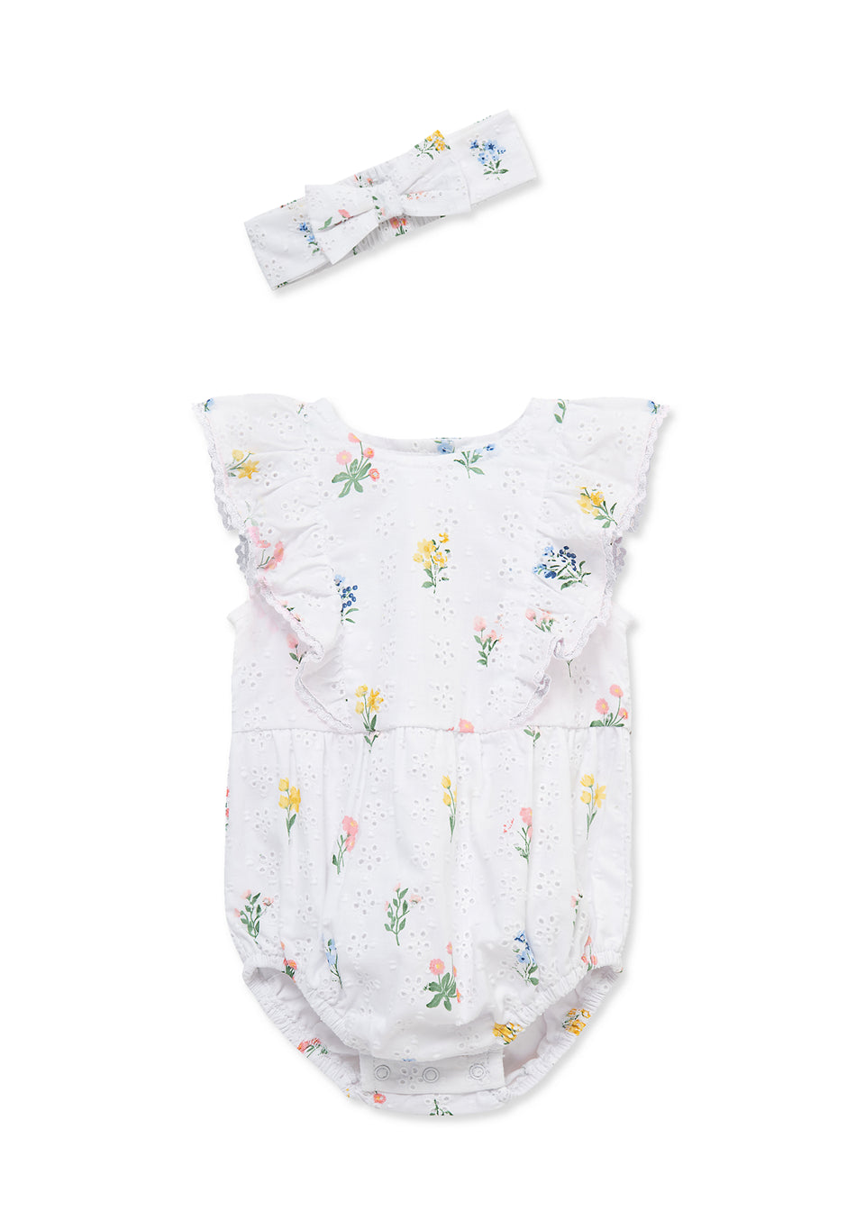 Baby Eyelet Floral Bubble Little Me
