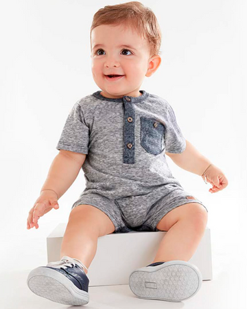 Blue Stripes Romper PEEK A BOO
