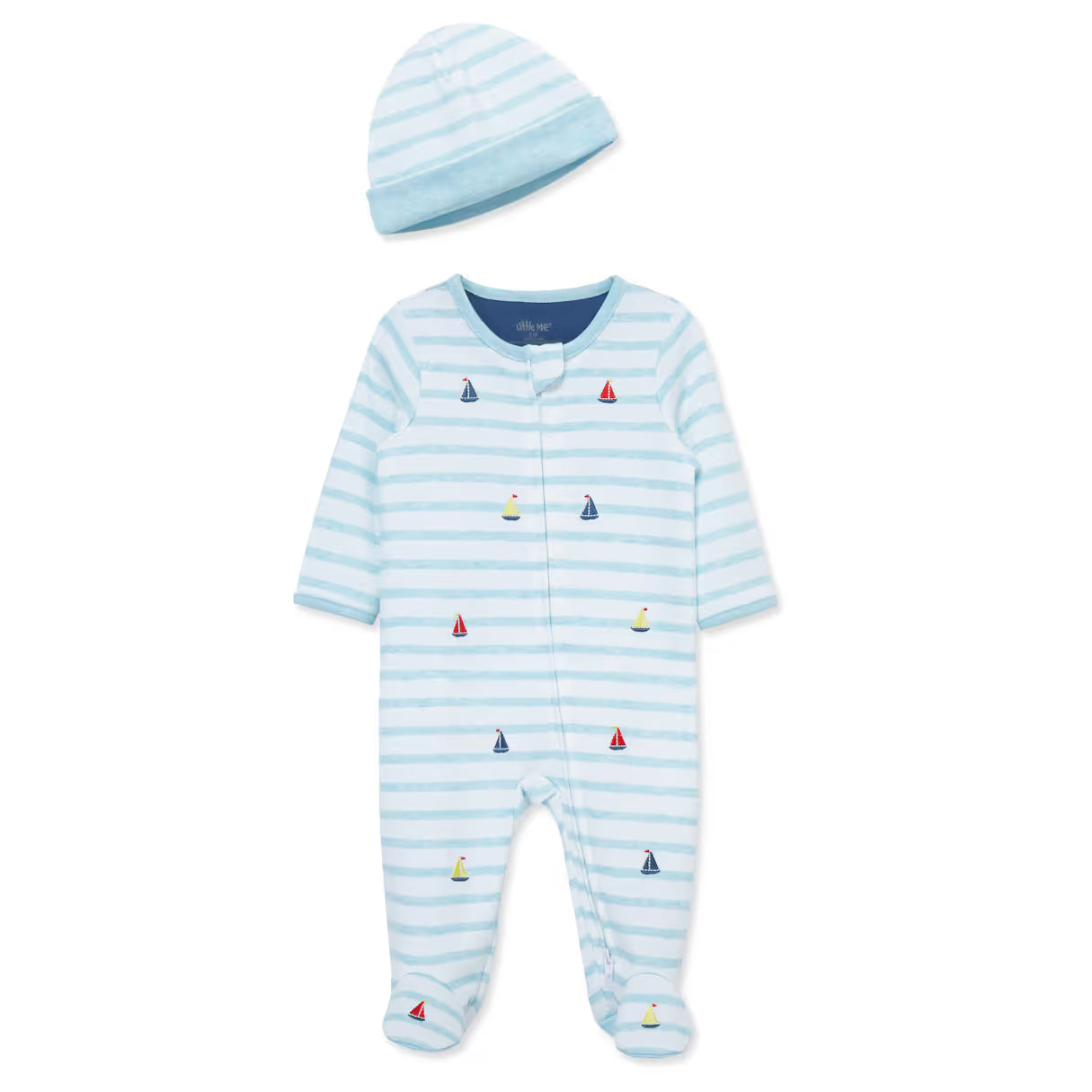 breezy-sailor-baby-footie-hat-striped-sailboat-design