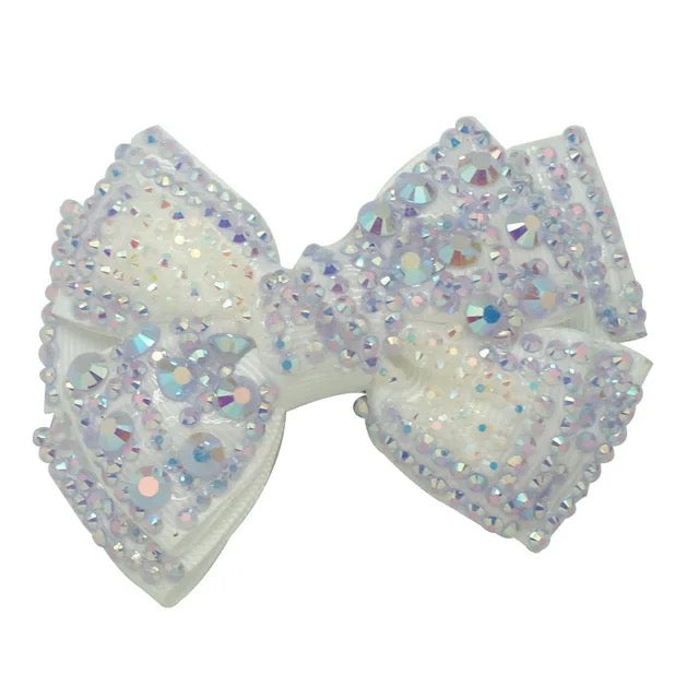 4" rhinestone hair bow