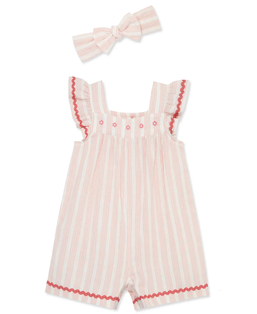 stripe gauze romper